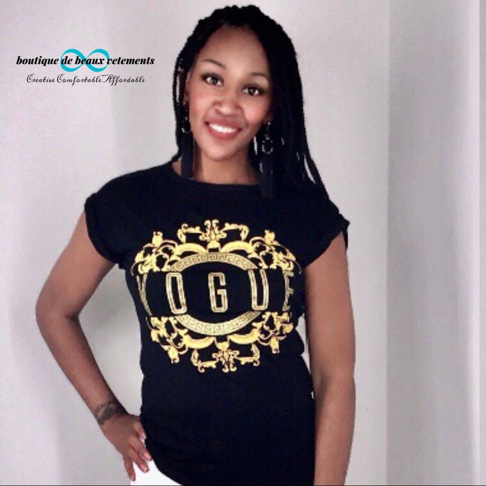 ✨⚫️✨Black Sparkle Vougue Tee (FIRM)✨⚫️✨